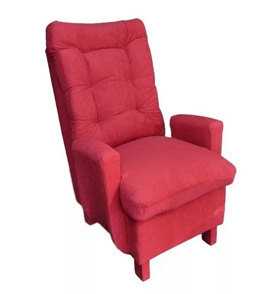 sillon 1 plaza respaldo alto color rojo